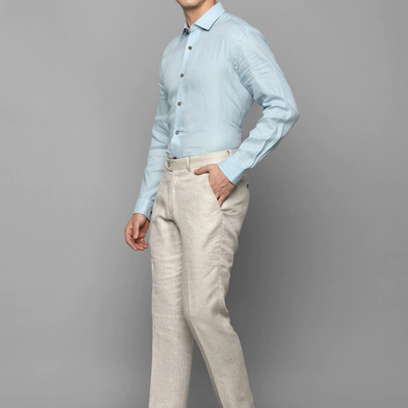 Men Grey knitted formal Trousers