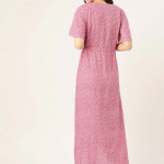 Women Pink & White Printed Sustainable Maternity